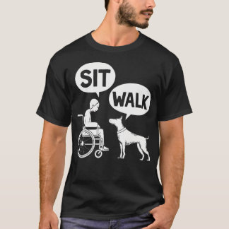 犬好きのためのおもしろいデザイン 車椅子の犬にも使えるよ Tシャツ