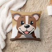 犬好きのためのかわいい笑顔の子犬 クッション (ブランケット)