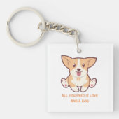 犬好きのためのアクリルキーチェーン完全デザイン キーホルダー (正面)
