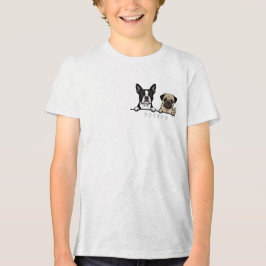 犬好きのためのキュートなボストンテリアとパグ トライブレンドTシャツ