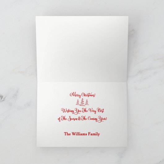 犬好きのためのクリスマスカード 家族の名前 シーズンカード (内部)