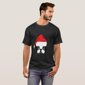 犬好きのためのクリスマスギフト 面白いサンタ帽 ボストン Tシャツ (正面フル)