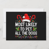 犬好きのためのクリスマスグッズ すべての犬を撫でるのが好きな人へ面白いプレゼント 招待状 (正面)