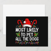 犬好きのためのクリスマスグッズ すべての犬を撫でるのが好きな人へ面白いプレゼント 招待状 (正面/裏面)