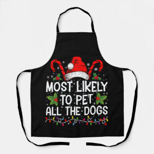 犬好きのためのクリスマスグッズ すべての犬を撫でる確率が最も高い面白いクリスマス エプロン
