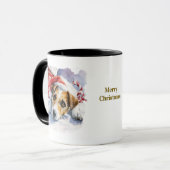 犬好きのためのクリスマスコーヒーマグ マグカップ (正面左)