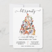 犬好きのためのクリスマスパーティー招待状 招待状 (正面)