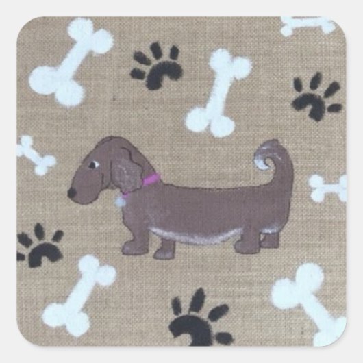 犬好きのためのステッカー スクエアシール (正面)