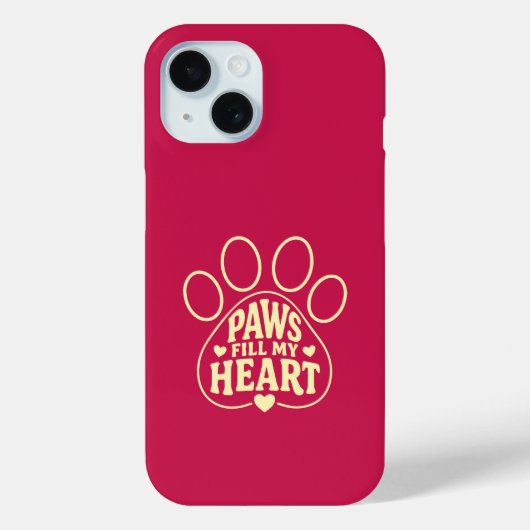 犬好きのためのスマホケース - 肉球プリントのタイポグラフィー Case-Mate iPhoneケース (裏面)