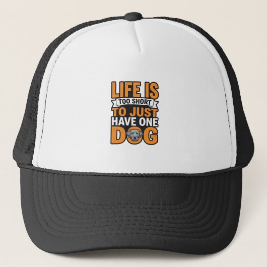 犬好きのためのビンテージTシャツデザイン 愛犬家 人生は短すぎる_1 キャップ (正面)