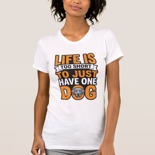 犬好きのためのビンテージTシャツデザイン 愛犬家 人生は短すぎる_1 Tシャツ (正面)