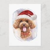 犬好きのためのプードル・クリスマスギフト シーズンポストカード (正面)