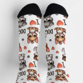 犬好きのための可愛い靴下「I Love Dogs」 ソックス (上部)