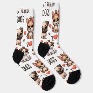 犬好きのための可愛い靴下「I Love Dogs」 ソックス