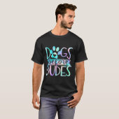 犬好きのための愛犬ファーストな犬の足跡ハートペ Tシャツ (正面フル)