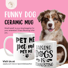 犬好きのための陶器マグカップ「撫でて」 コーヒーマグカップ