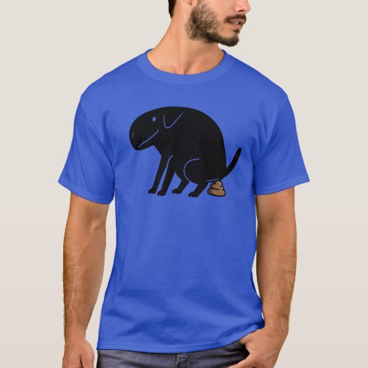 犬好きのための面白いうんちをする犬デザイン Tシャツ (正面)