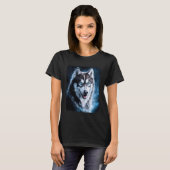 犬好きのための面白いハスキー犬デザイン Tシャツ (正面フル)