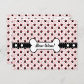 犬好きのための面白い肉球と骨のデザイン ポストカード (正面/裏面)