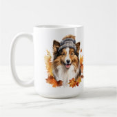 犬好きのための「秋だね」マグカップ コーヒーマグカップ (左)