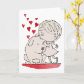 犬好きのグリーティングカード カード (黄色い花)