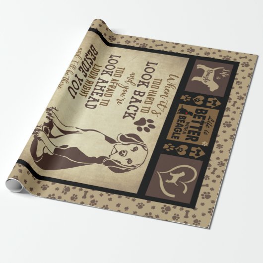 «犬好きのビーグルさんは人生がより良い ラッピングペーパー (アンロールド)