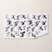 犬好きのヴィンテージ白黒品種 バスタオルセット (ハンドタオル)