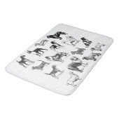 犬好きのヴィンテージ白黒犬が繁殖 バスマット (アングル)