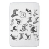 犬好きのヴィンテージ白黒犬が繁殖 バスマット (正面縦)