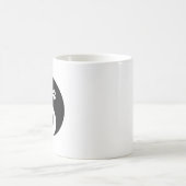 犬好きの太極図ハートと足跡 コーヒーマグカップ (中央)