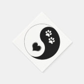 犬好きの太極図ハートと足跡 スタンダードカクテルナプキン (角)