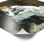 犬好きの女の子 フォトプリント            (角)