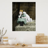 犬好きの女の子 ポスター (キッチン)