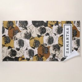 犬好きの犬用かわいい贈り物 – お母さん/パパパーソナライズされた ビーチタオル