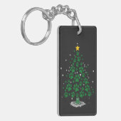 犬好きの足跡クリスマスツリー キーホルダー (正面左)