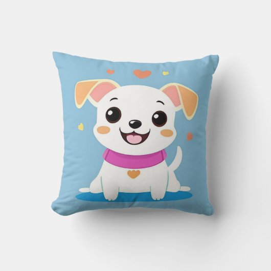 犬好きへのかわいいキャラクター犬のギフト クッション (正面)