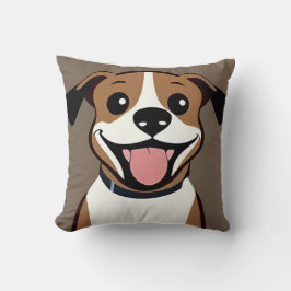 犬好きへのギフトに最適なかわいい笑顔のキャラクタードッグ クッション
