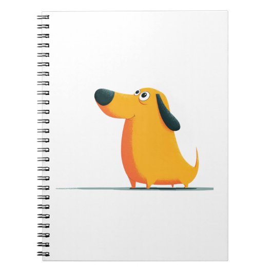 犬好きへのギフト ミニマリストな女性と犬のイラスト ノートブック (正面)