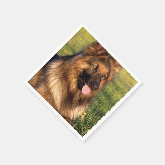 犬好きカスタムのパーソナライズされたペット写真 スタンダードカクテルナプキン (角)