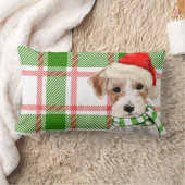 犬好きクリスマスジャック・ラッセル・テリア・プレイド ランバークッション (ブランケット)