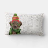 犬好きクリスマスチョコレートラボ ランバークッション (裏面)