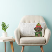 犬好きクリスマスチョコレートラボ ランバークッション (椅子)