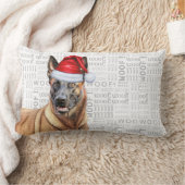 犬好きクリスマスベルギーマリノワ ランバークッション (ブランケット)