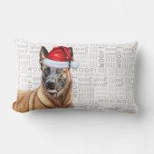 犬好きクリスマスベルギーマリノワ ランバークッション (正面)