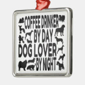 犬好きコーヒードリンカー メタルオーナメント (左)