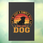 犬好きシンプルマン・レトロな夕焼け ウィンドウサイン (シート3)