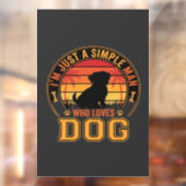犬好きシンプルマン・レトロな夕焼け ウィンドウサイン (シート2)