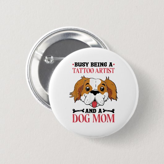犬好きタトゥーアーティストと犬好き_1 缶バッジ (正面&裏面)