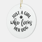 犬好きデザイン自分の犬を愛する女の子 セラミックオーナメント (左)
