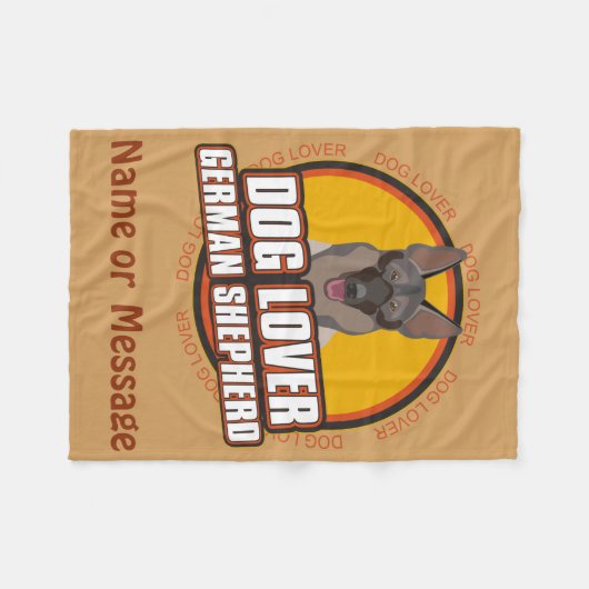 犬好きドイツの羊飼い名前をカスタムするまたはメッセージ フリースブランケット (正面(横))